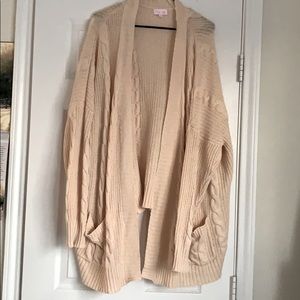 Pink Lily cream cardigan
